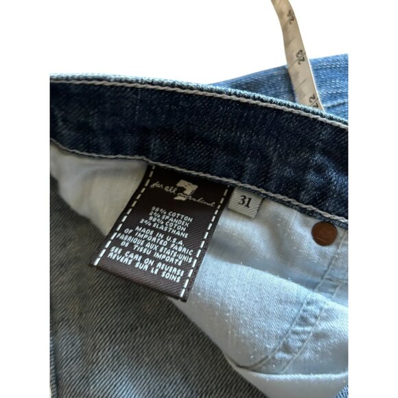7 For All Mankind Women's Straight Leg Jeans In a Medium Wash - Picture 6 of 8